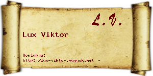 Lux Viktor névjegykártya